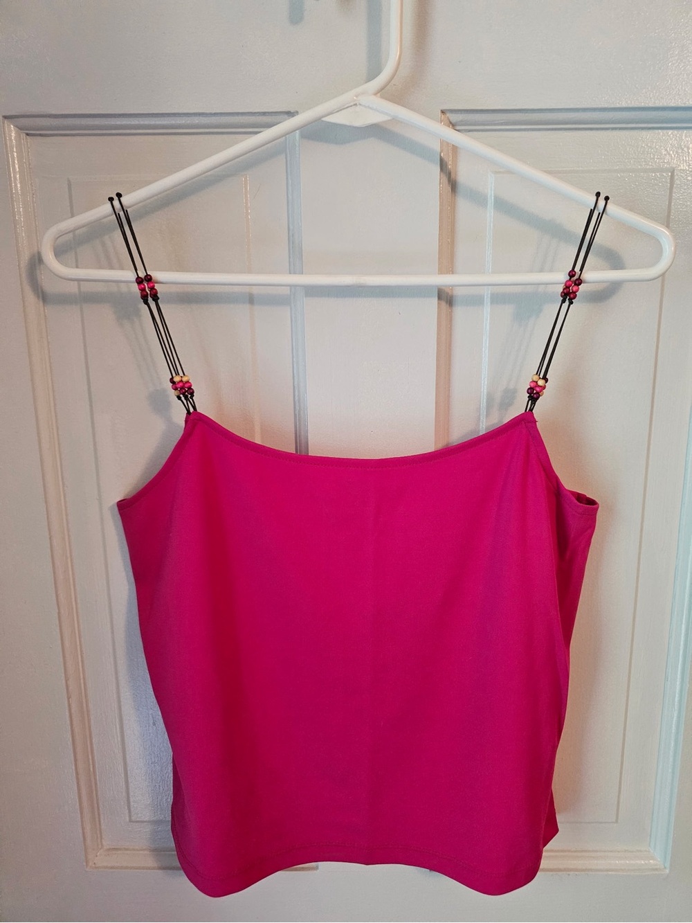 Ann Taylor Fuchsia Beaded Strap Camisole